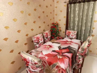 3D flower Printed chair & table cover